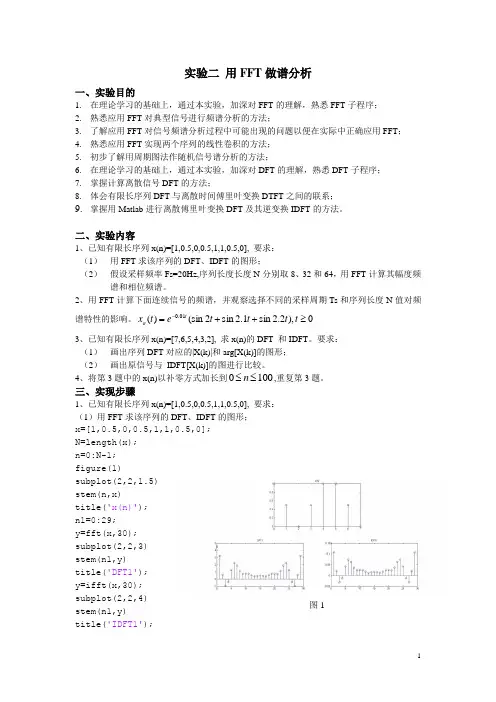 用FFT做谱分析Matlab2