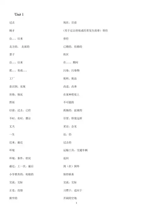 (word完整版)译林版八年级下册英语单词默写表文档