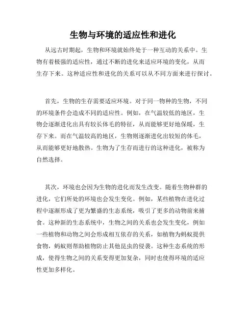 生物与环境的适应性和进化