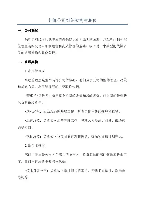 装饰公司组织架构与职位