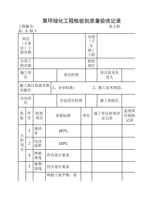 5.32.1草坪绿化工程检验批质量验收记录