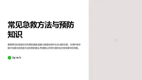 常见急救方法与预防知识主题班会PPT课件