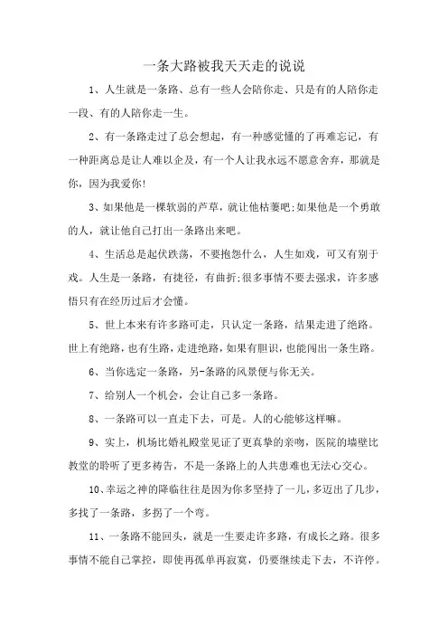 一条大路被我天天走的说说