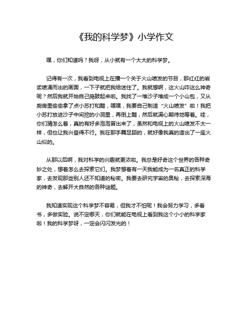 《我的科学梦》小学作文