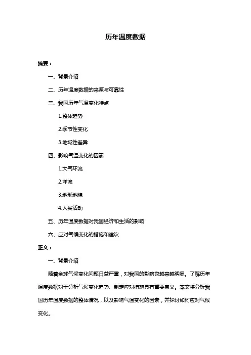 历年温度数据