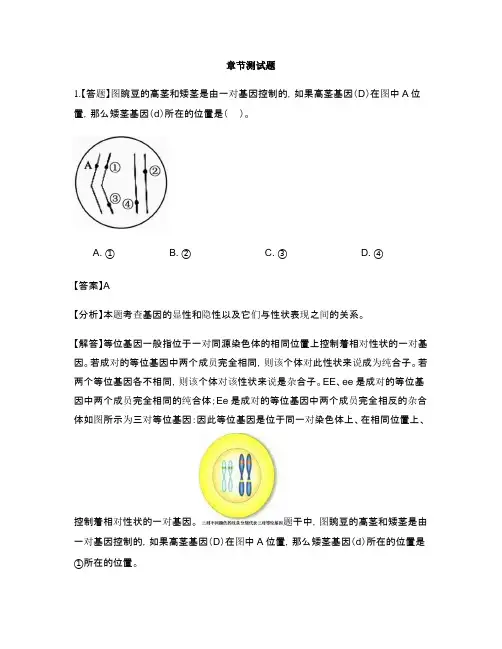 初中生物北师大版八年级上册第6单元 生命的延续第20章 生物的遗传和变异-章节测试习题(2)