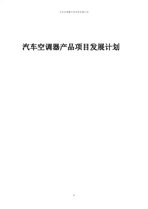 2024年汽车空调器产品项目发展计划