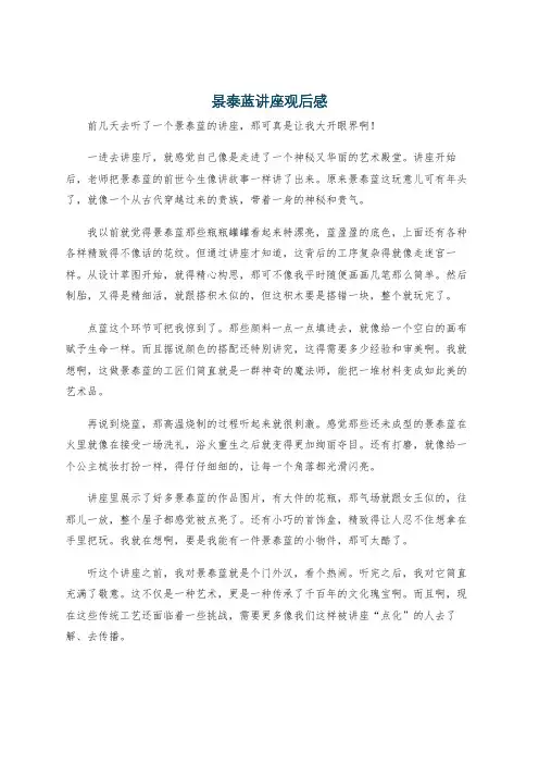 景泰蓝讲座观后感
