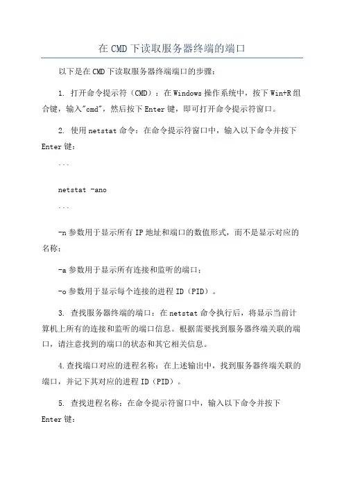 在CMD下读取服务器终端的端口