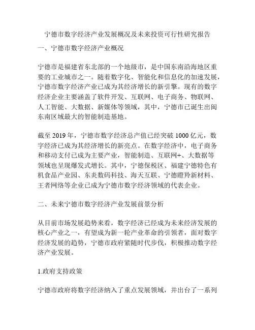 宁德市数字经济产业发展概况及未来投资可行性研究报告