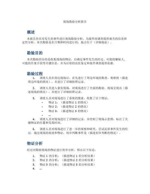 现场勘验分析报告