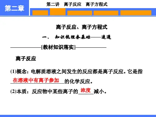 高三一轮复习离子反应离子方程式ppt课件