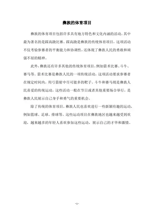 彝族的体育项目