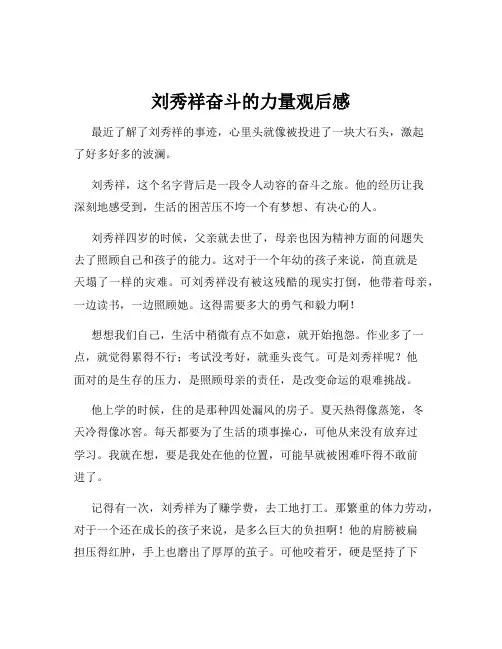 刘秀祥奋斗的力量观后感