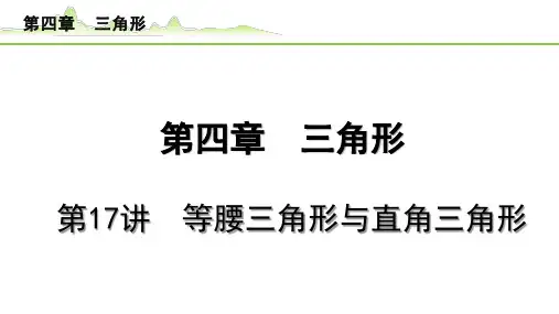 2024年中考数学复习课件   第17讲 等腰三角形与直角三角形
