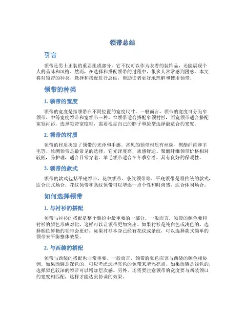 领带总结范文
