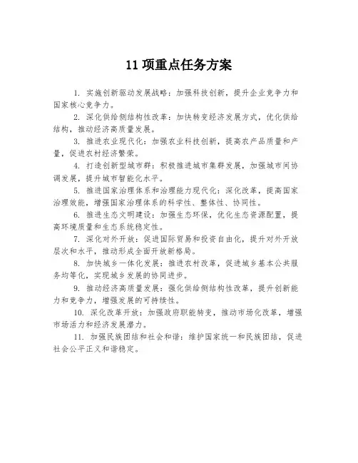 11项重点任务方案