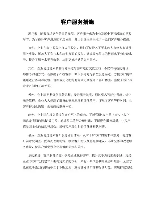 客户服务措施