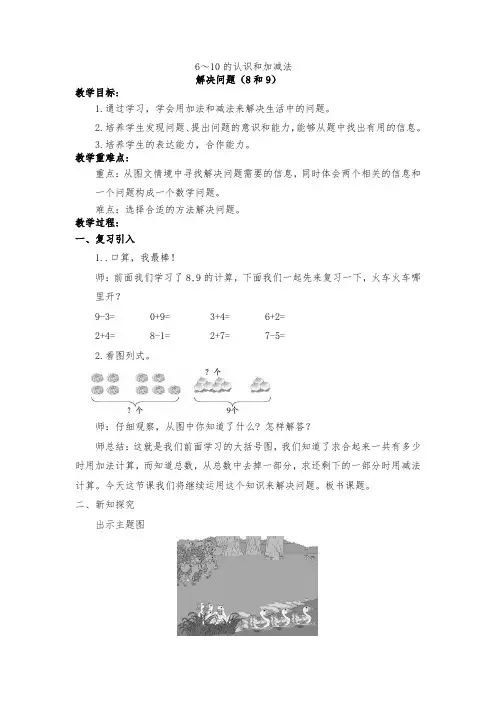 解决问题(8和9)教案