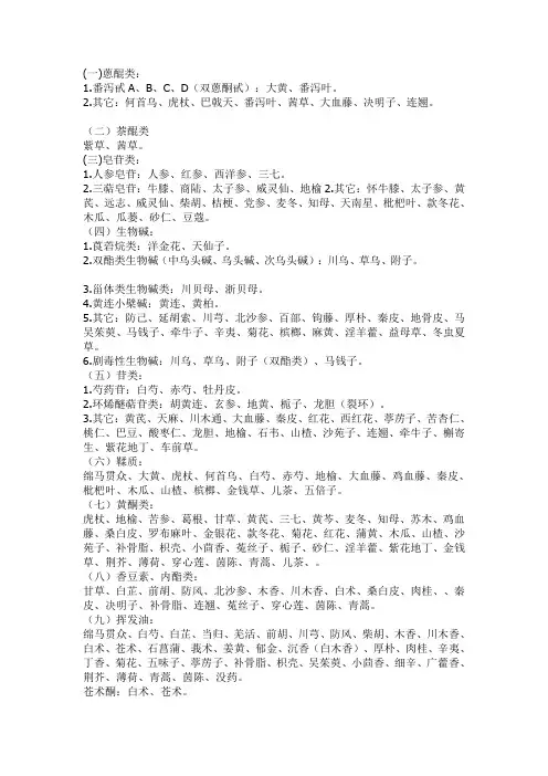中药鉴定学总结