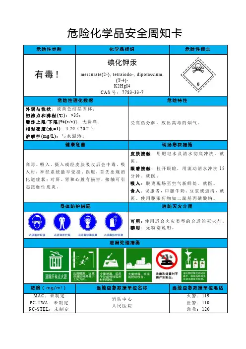 碘化钾汞-危险化学品安全周知卡