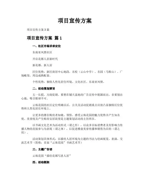 项目宣传方案