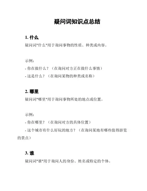 疑问词知识点总结