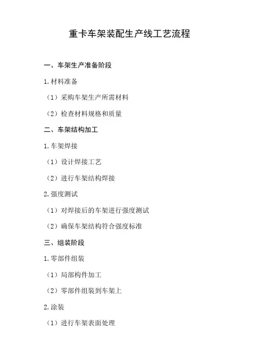 重卡车架装配生产线工艺流程