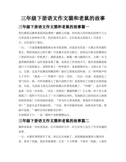 三年级下册语文作文猫和老鼠的故事