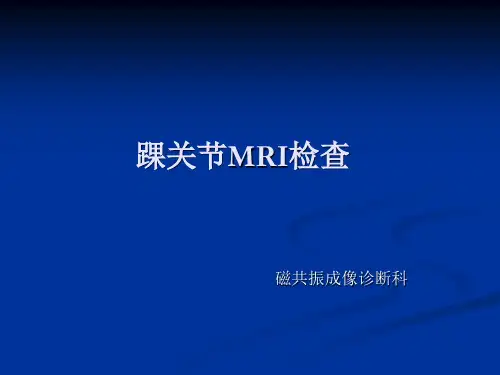 踝关节的MR诊断和解剖课件
