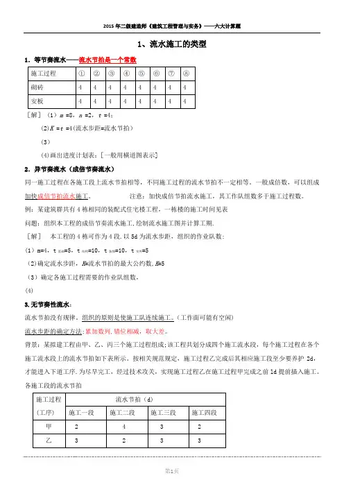 二级建造师《建筑工程管理与实务》——六大计算题