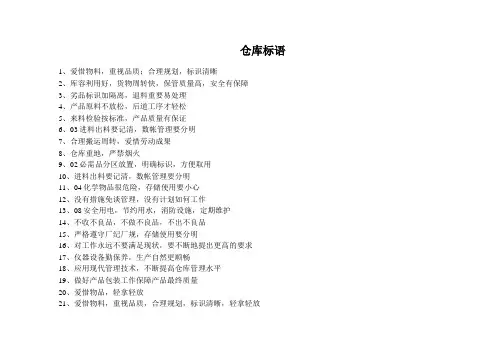 仓库标语