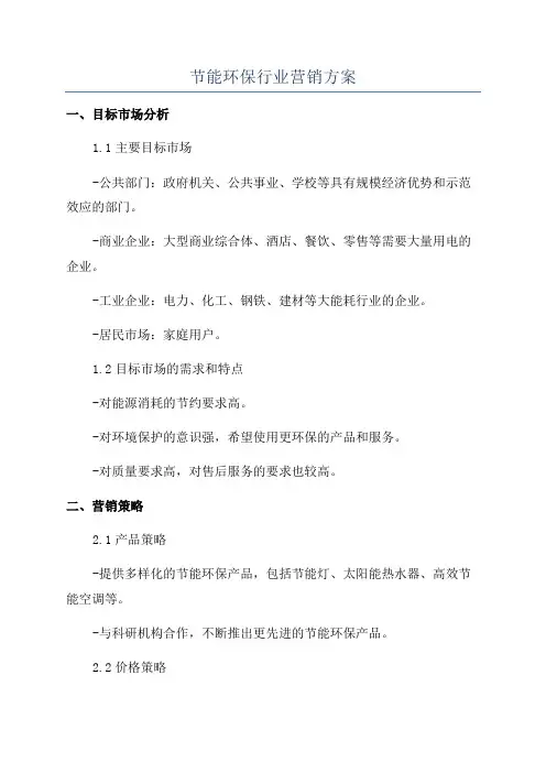 节能环保行业营销方案