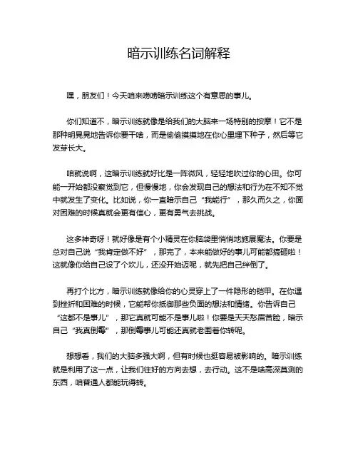 暗示训练名词解释