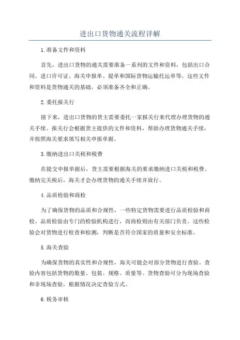 进出口货物通关流程详解