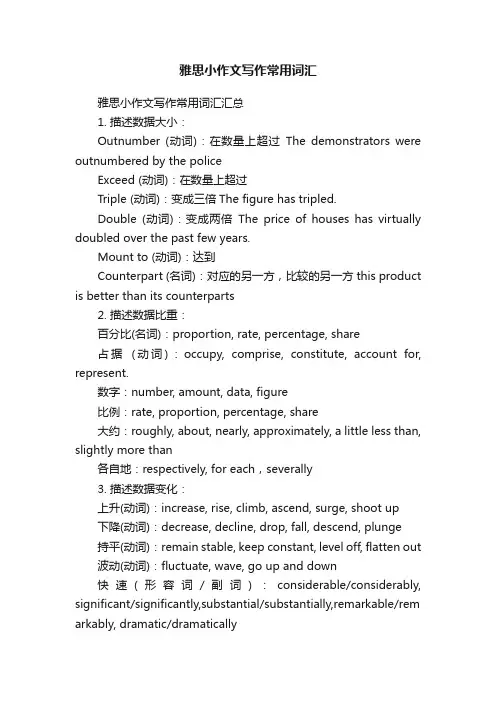 雅思小作文写作常用词汇