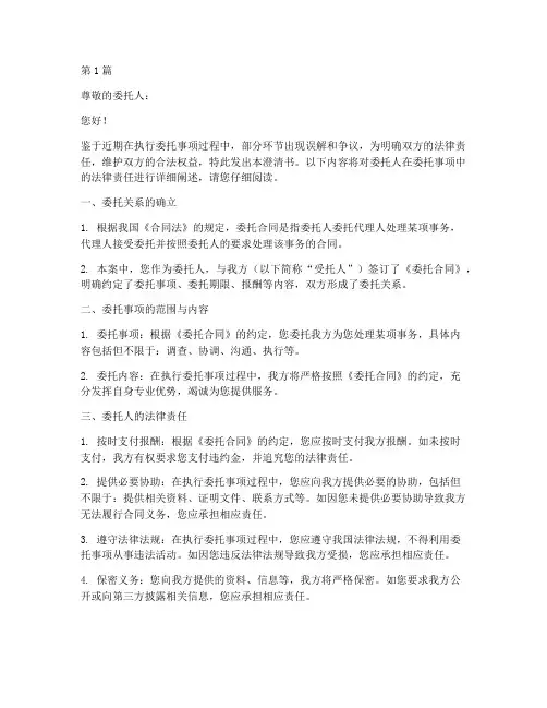 委托人法律责任澄清书(3篇)