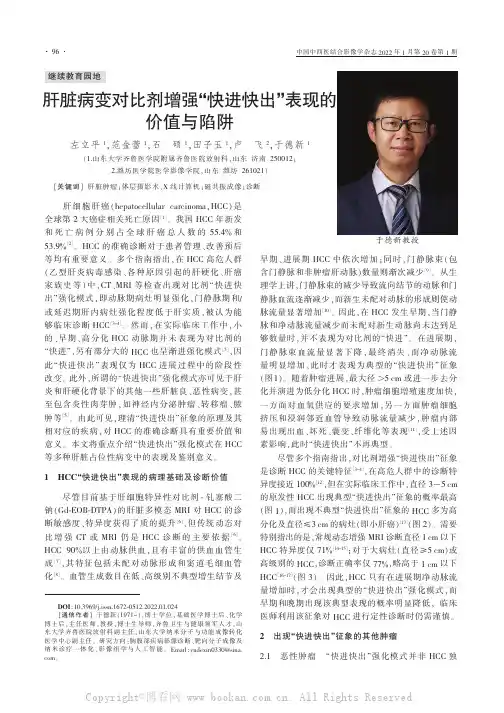 肝脏病变对比剂增强“快进快出”表现的价值与陷阱
