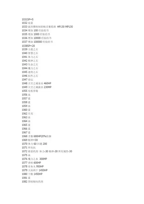 DNF装备代码