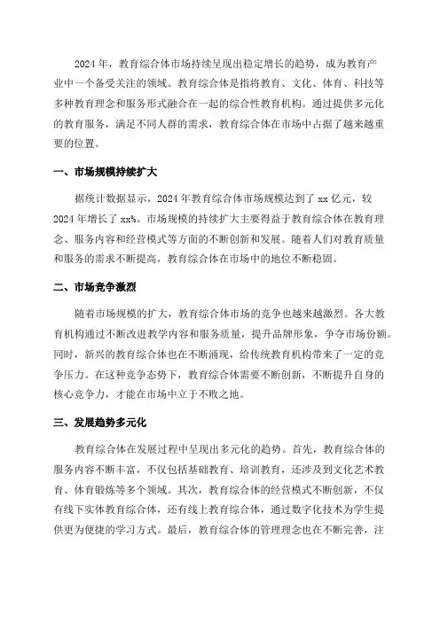 2024年教育综合体市场研究报告