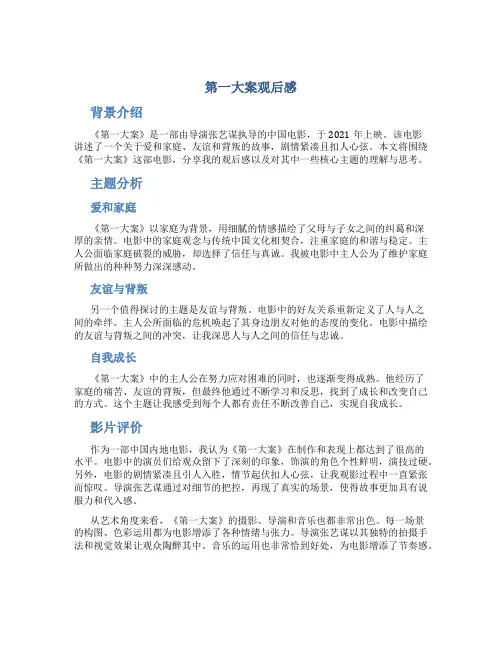 第一大案观后感