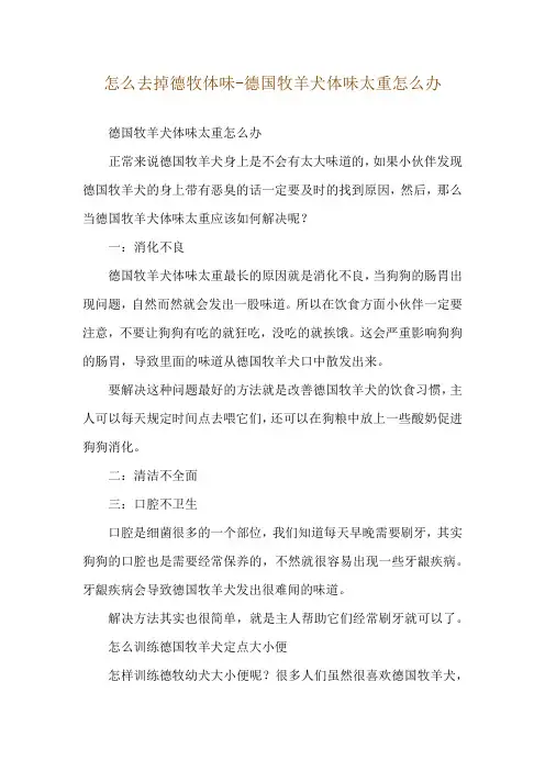 怎么去掉德牧体味-德国牧羊犬体味太重怎么办