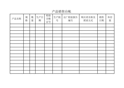 食品企业全套记录表格