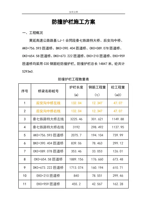 桥梁防撞护栏专项施工方案设计
