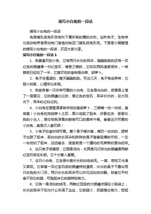 描写小白兔的一段话