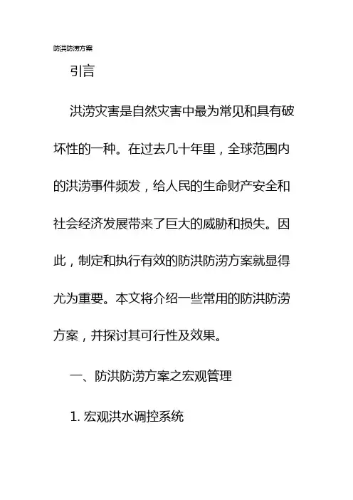 防洪防涝方案