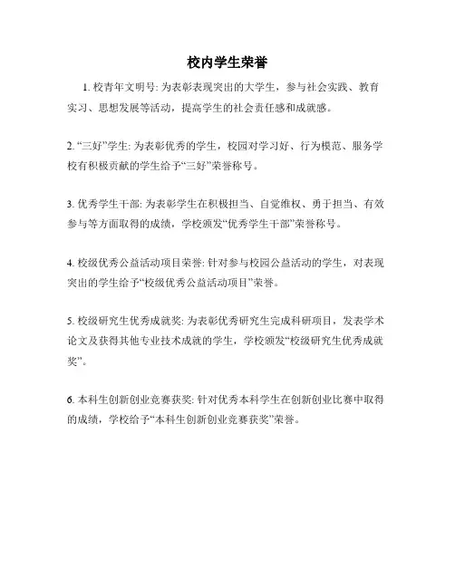 校内学生荣誉