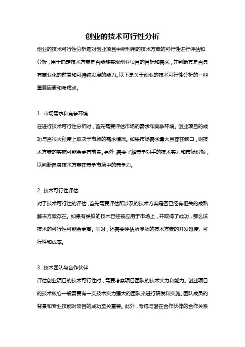 创业的技术可行性分析