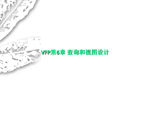 VFP第6章 查询和视图设计