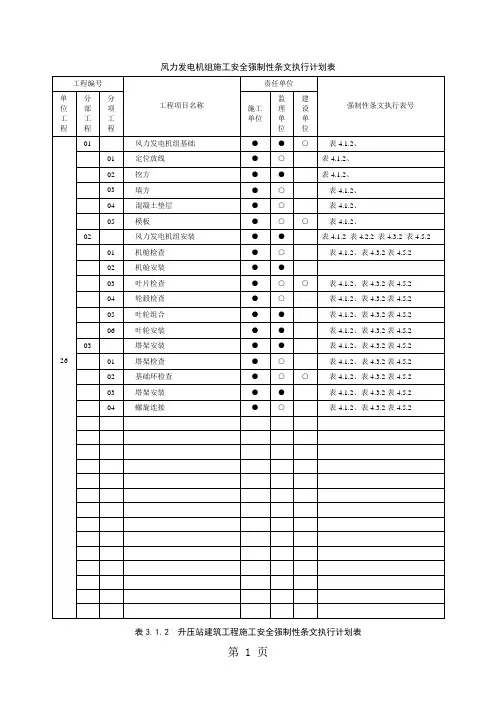风电场安全强制性条文执行计划精品文档8页